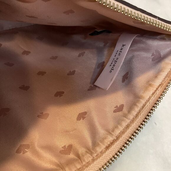 Kate Spade Sienne Logo Large Pebbled Leather Tassel Pouch Clutch - Picture 13 of 16